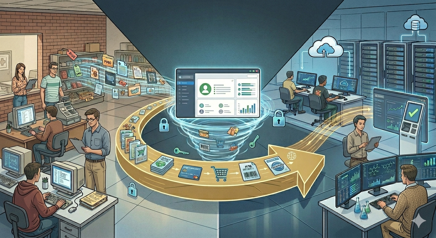 Pharma Data Migration Illustration